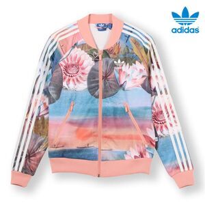 adidas Floral Pink Blue Graphic Track Jacket
